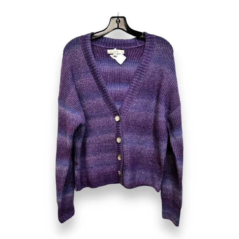 Women's Fair Isle SweatersCardigan By Loft In Purple, Size: L