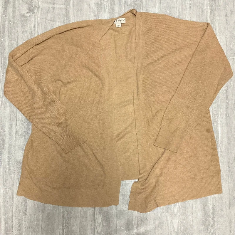 Women's Guernsey SweatersCardigan By Ava & Viv In Tan, Size: 2x