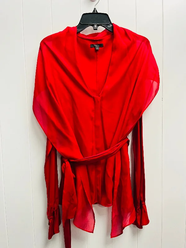 Women's Blouse with ButtonsBlouse Long Sleeve By Rachel Zoe In Red, Size: 6