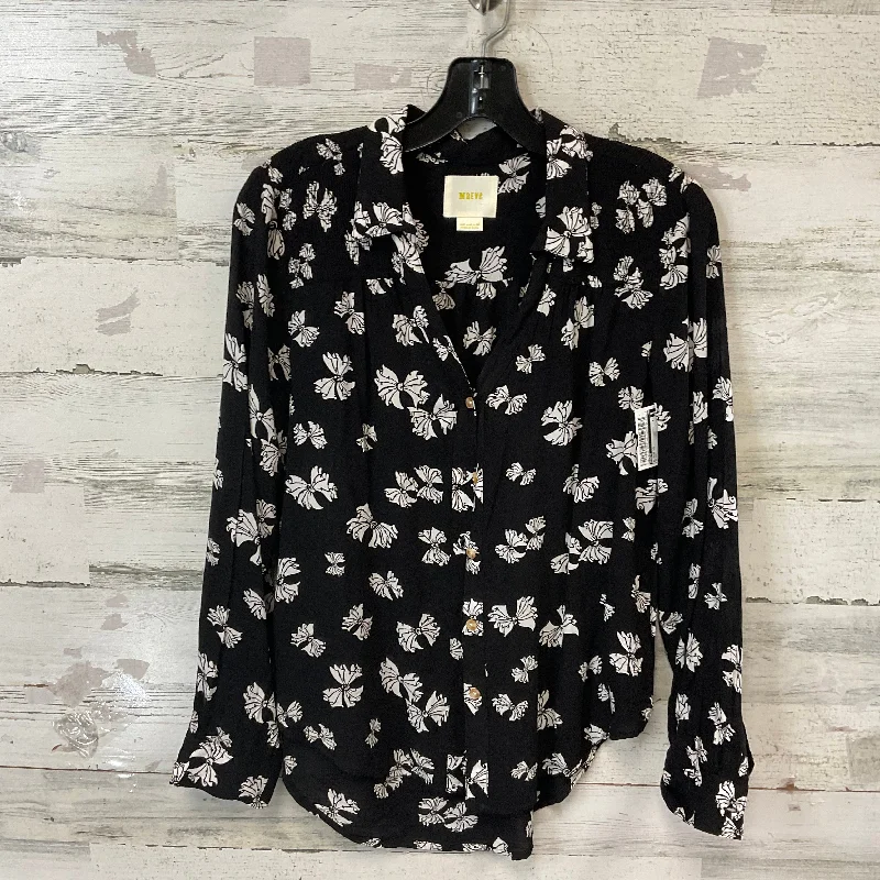 Women's Short-Sleeve BlouseBlouse Long Sleeve By Maeve In Black, Size: Xs