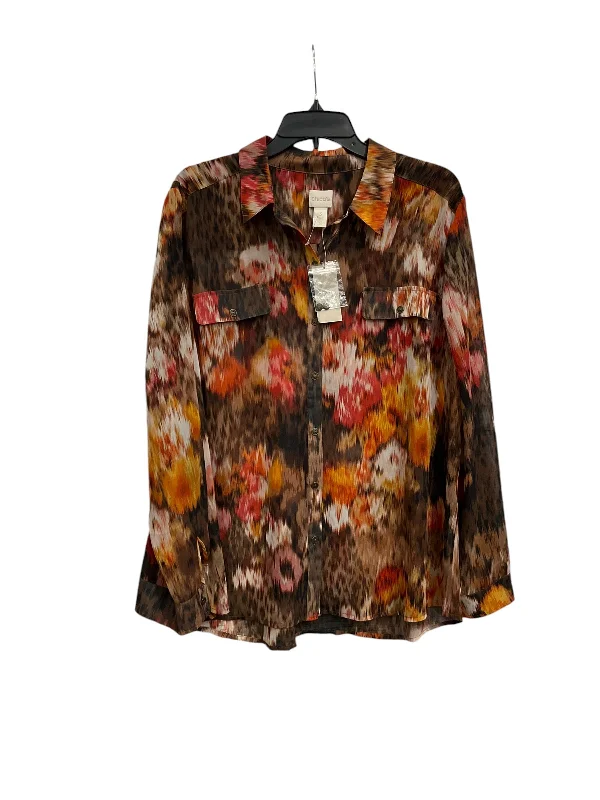 Women's Blouse with ZipperBlouse Long Sleeve By Chicos In Multi-colored, Size: Xl