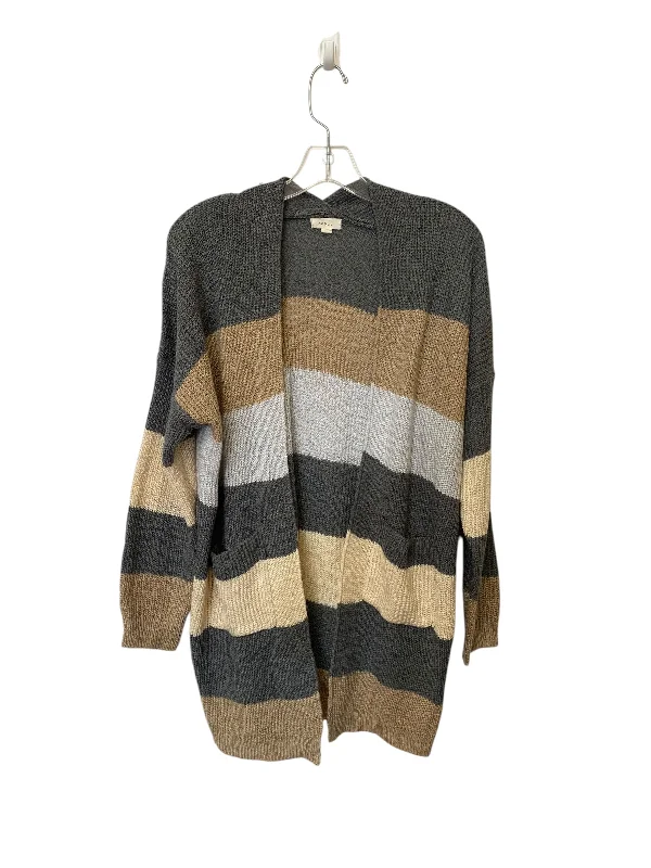 Women's Fitted SweatersCardigan By Debut In Striped Pattern, Size: S