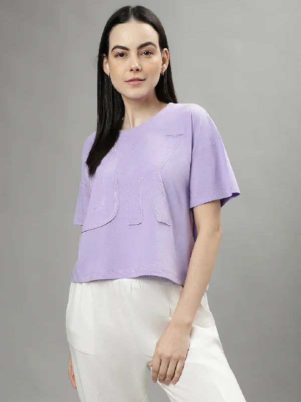 Women's Blouse with Collarless DesignDkny Purple Fashion Regular Fit Top