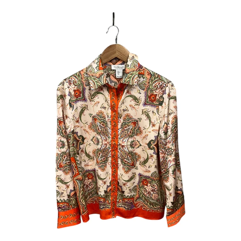 Women's Blouse with U-Shaped CollarBlouse Long Sleeve By Rachel Zoe In Multi-colored, Size: S