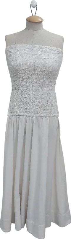 Women's Cashmere SweatersTopshop White Strapless Shirring Midi Dress UK 10