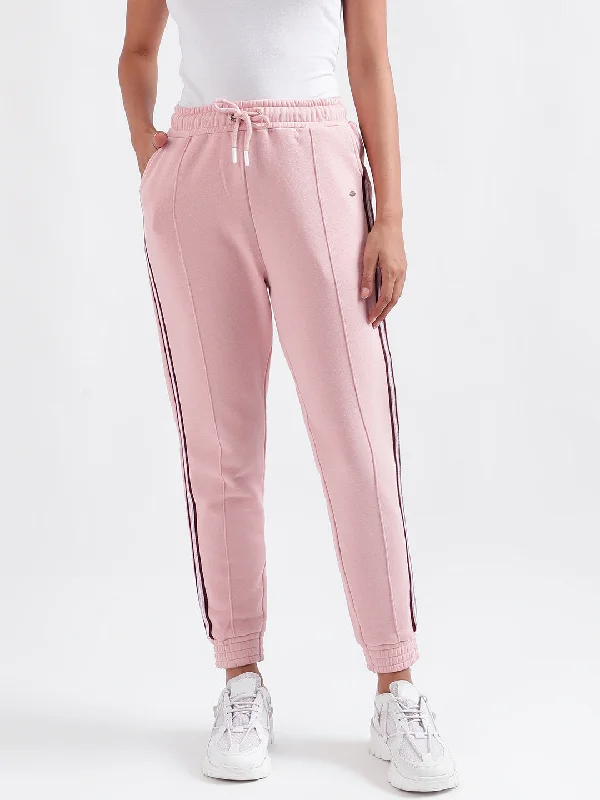 Women's Blouse with Square NeckElle Women Pink Solid Relaxed Fit Sweatpant