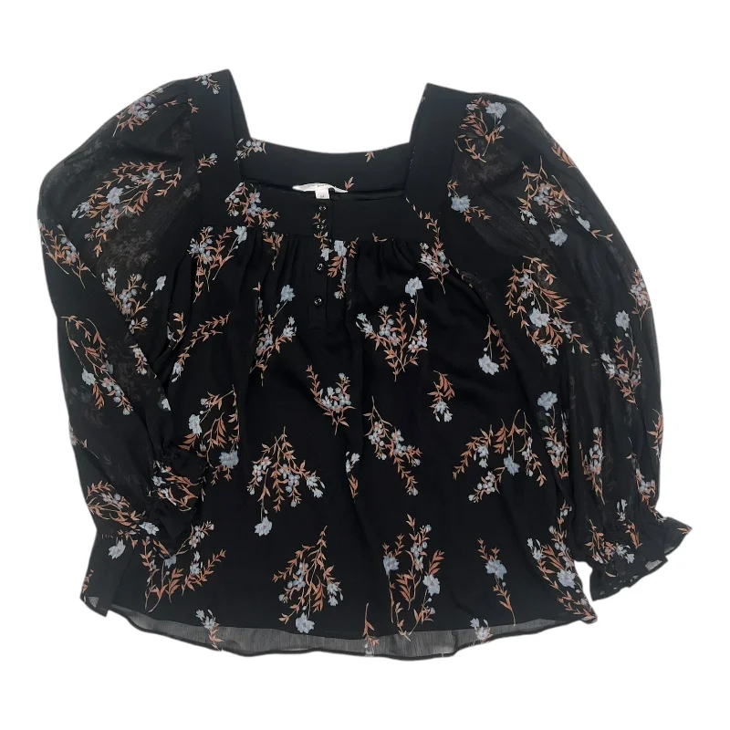 Women's Blouse with EmbroideryBlouse Ls By Lc Lauren Conrad In Black, Size:M