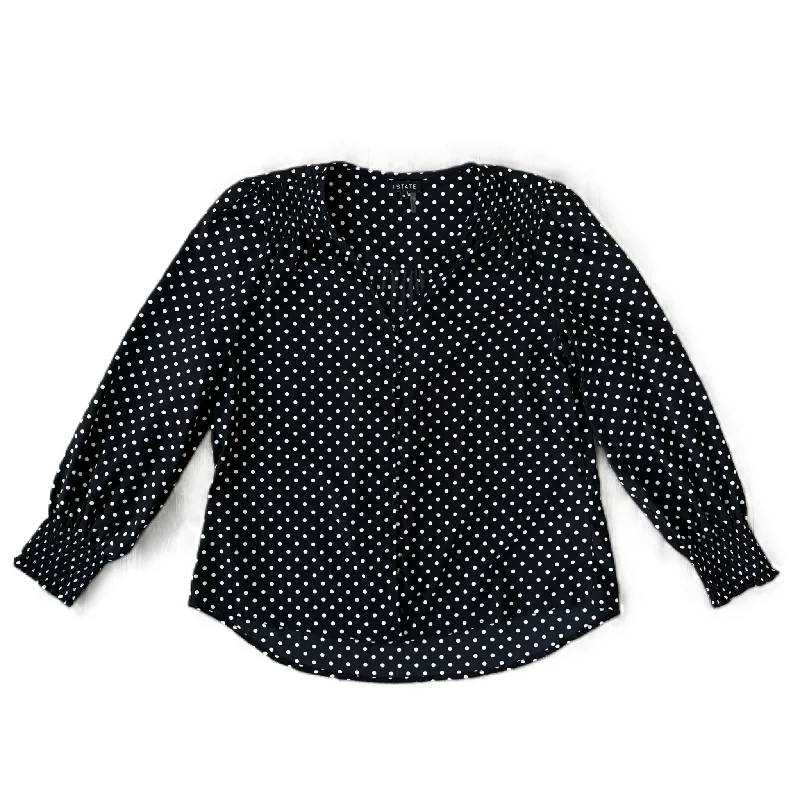 Women's Blouse with Cropped LengthBlouse Long Sleeve By 1.state In Polkadot Pattern, Size: Xl