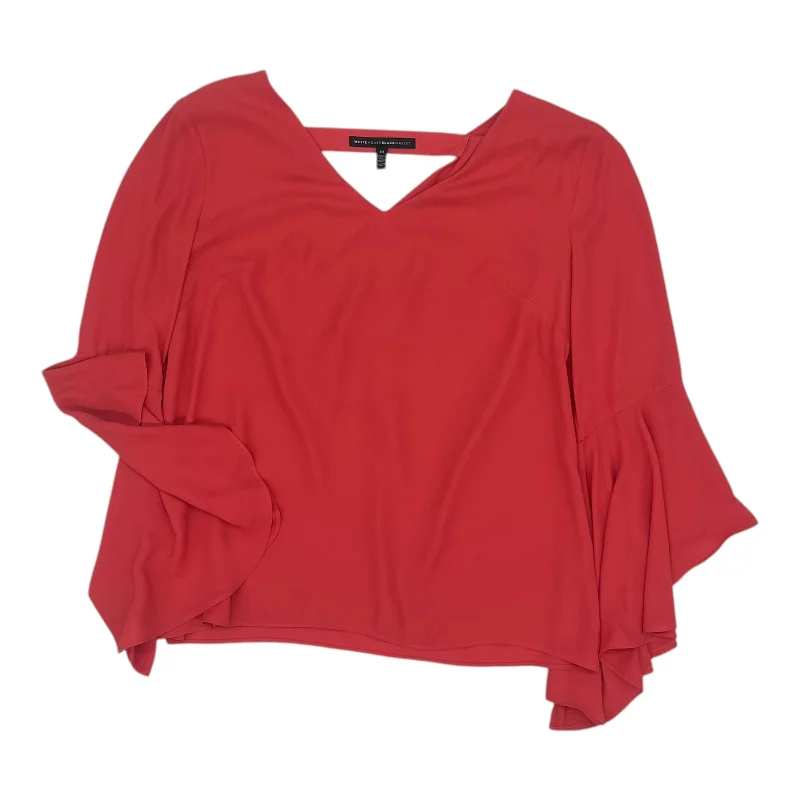 Women's Blouse with High CollarBlouse Ls By White House Black Market In Orange, Size:M