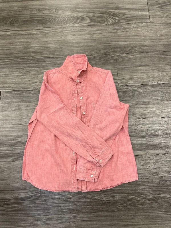 Women's High-Neck BlouseBlouse Long Sleeve By Old Navy In Pink, Size: M