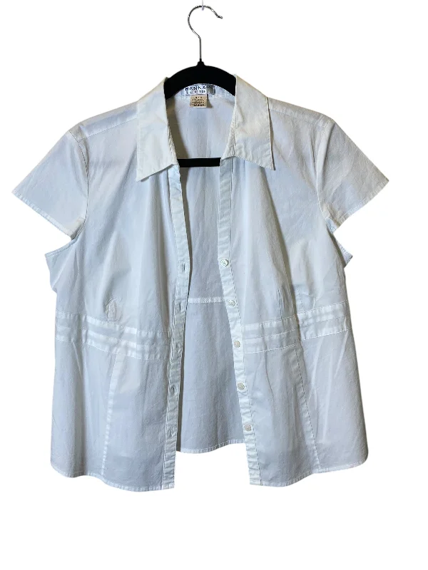 Women's Blouse for Casual WearBlouse Short Sleeve By Cmc In White, Size: Xl