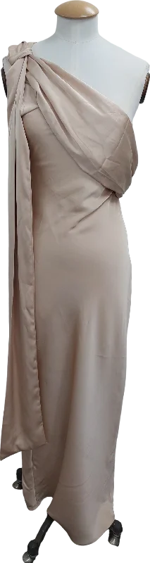 Women's Shirt Collar SweatersIn The Style Nude Asymmetric Draped Neckline Maxi Dress UK 8