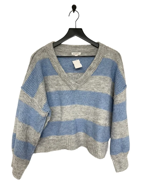 Women's Peter Pan Collar SweatersSweater By Blu Pepper In Blue & Grey, Size: M