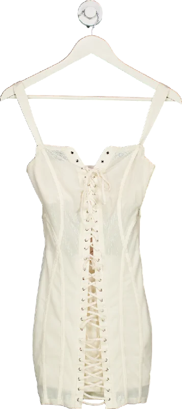 Women's Wide Collar SweatersOh Polly White Lace-Up Corset Dress UK 6