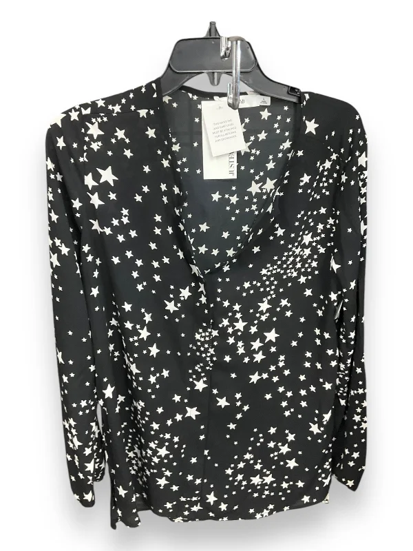 Women's Blouse with BeadsBlouse Long Sleeve By Just Fab In Black & White, Size: L