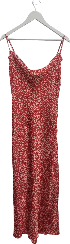 Women's Cashmere SweatersNeeds No Label Red Animal Satin Cowl Neck Dress UK 8