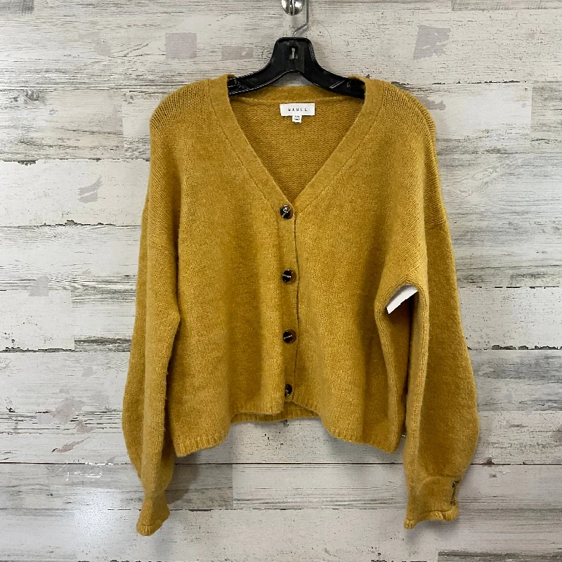 Women's Shawl Collar SweatersSweater Cardigan By Mable In Yellow, Size: S