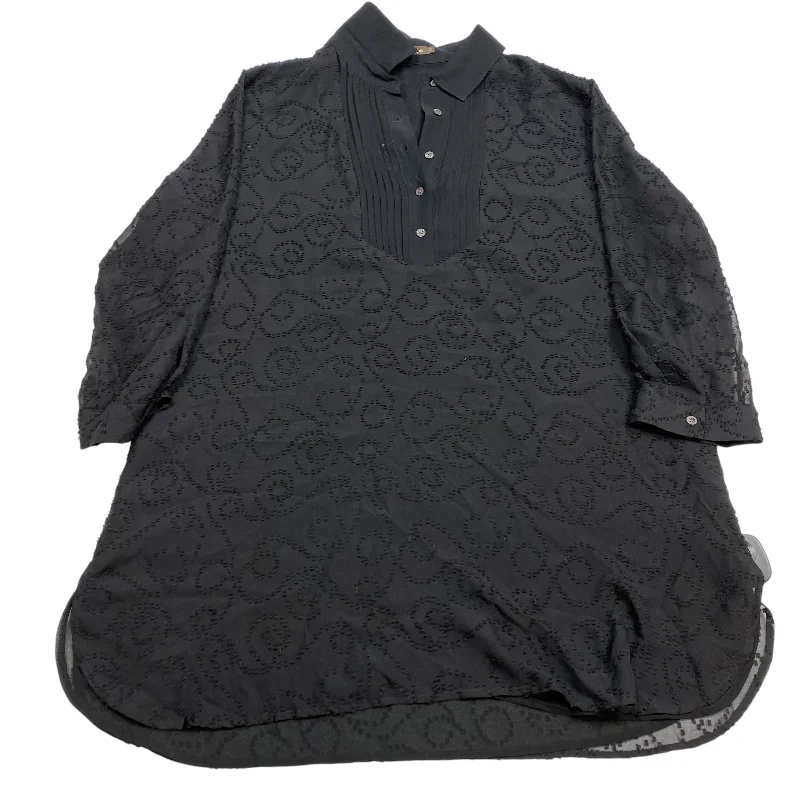 Women's Blouse with CollarBlouse Long Sleeve By J Mclaughlin In Black, Size: Xl