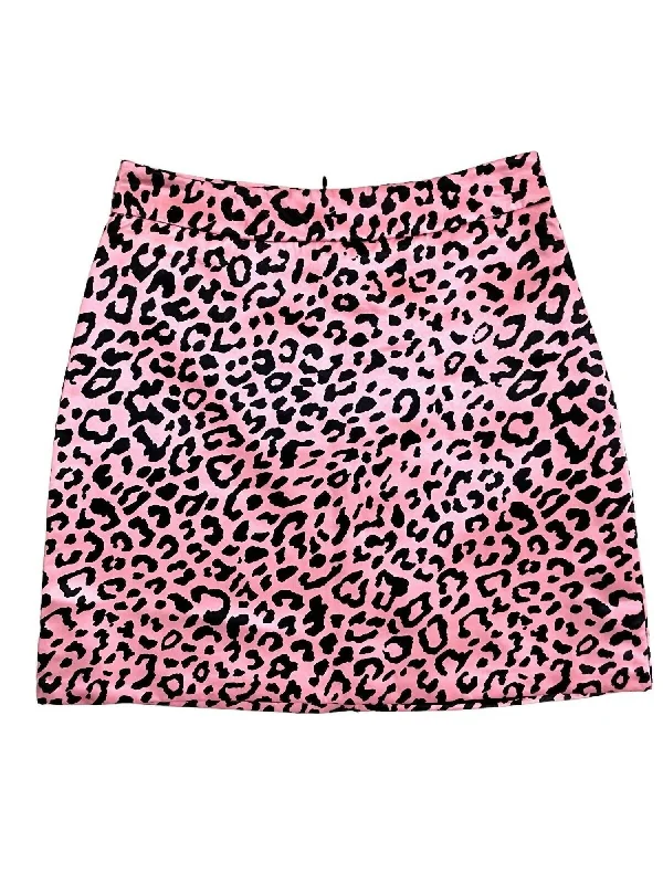 Women's JoggersWomen's Satin Animal Print Mini Skirt In Pink