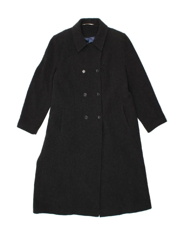 Women's Coats with Fur Trimmed CollarST. BERNARD Womens Double Breasted Coat UK 18 XL Black Wool