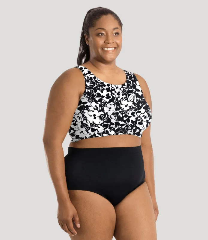 QuikEnergy Swim Bra Hibiscus Print