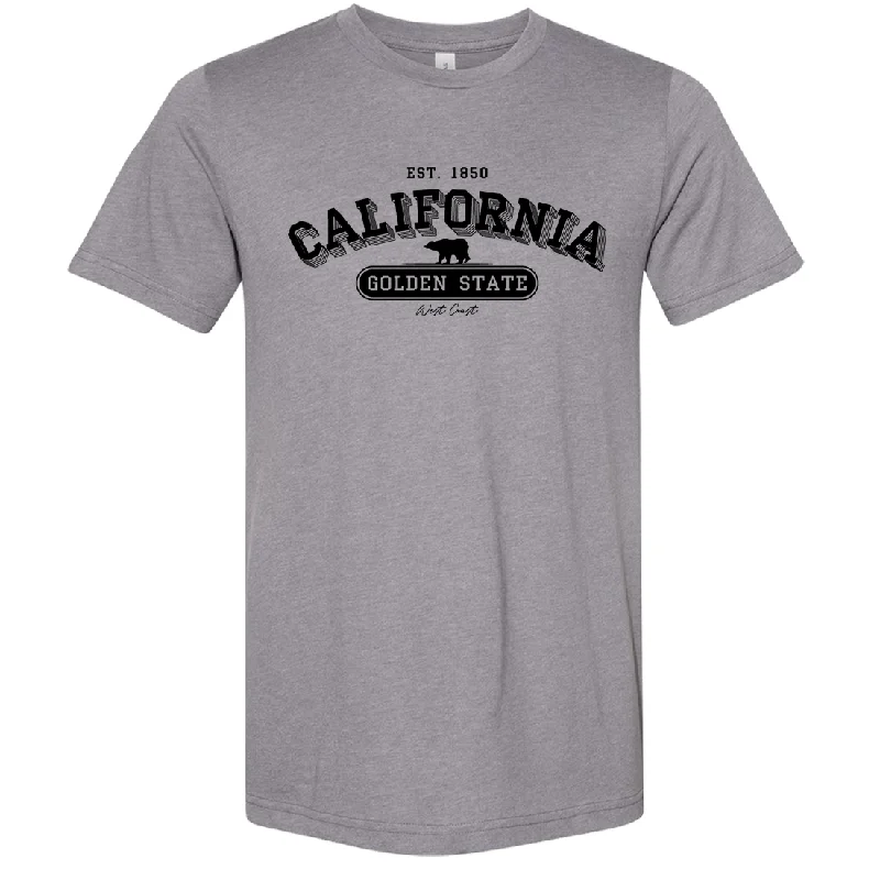 Women's Hooded Sweatshirts with Denim LiningCalifornia Golden State 1850 Asst Colors Sueded Tee