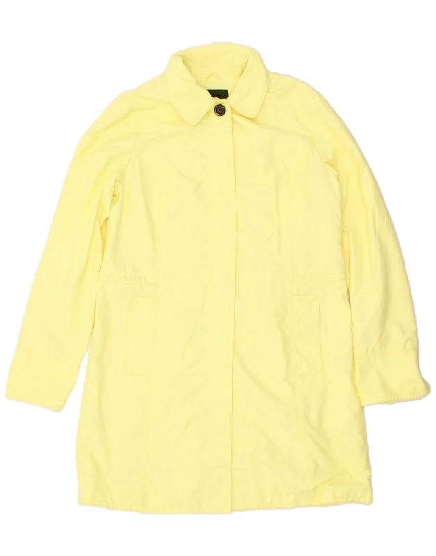 Women's Anorak CoatsEDDIE BAUER Womens Tall Overcoat UK 16 Large Yellow Cotton