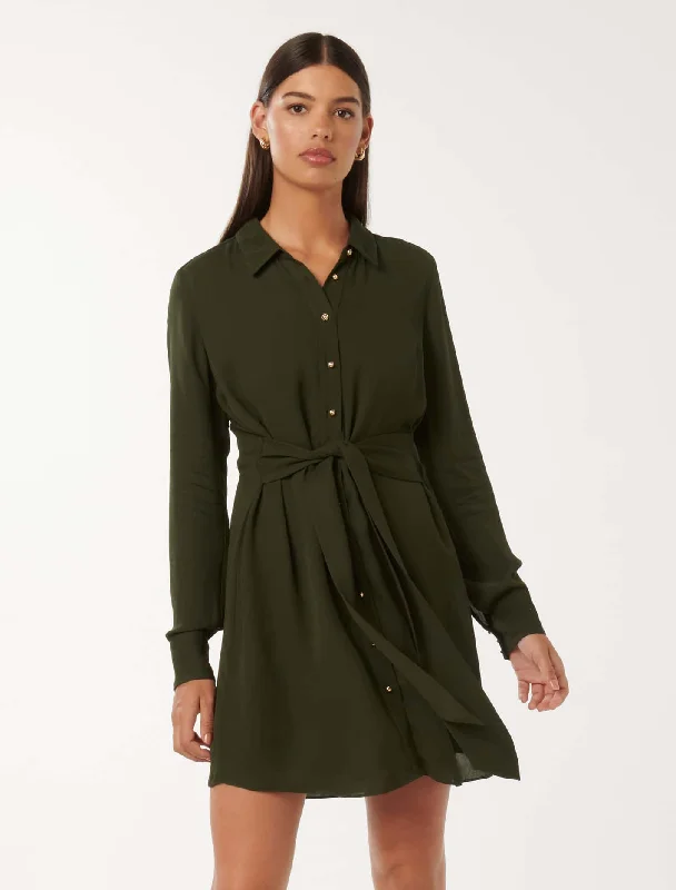 Women's V-Back DressesSherri Mini Shirt Dress