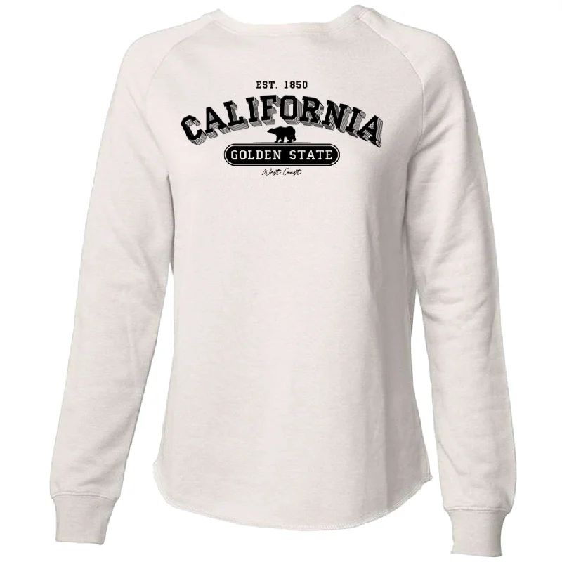 Women's Hooded Sweatshirts with Brocade LiningCalifornia Golden State 1850 Super Soft Crewneck Sweater