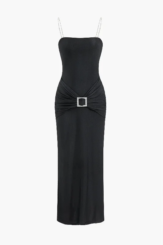 Women's Fit and Flare DressesRhinestone Slip Maxi Dress