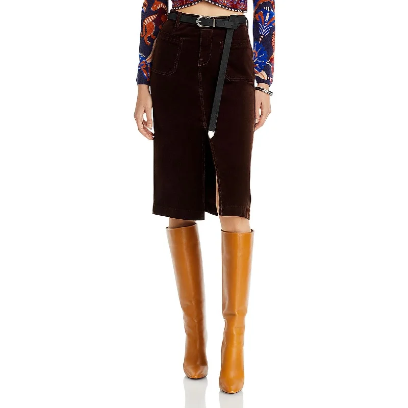 Women's Jodhpurs with Wide CollarWomens Corduroy Knit Midi Skirt