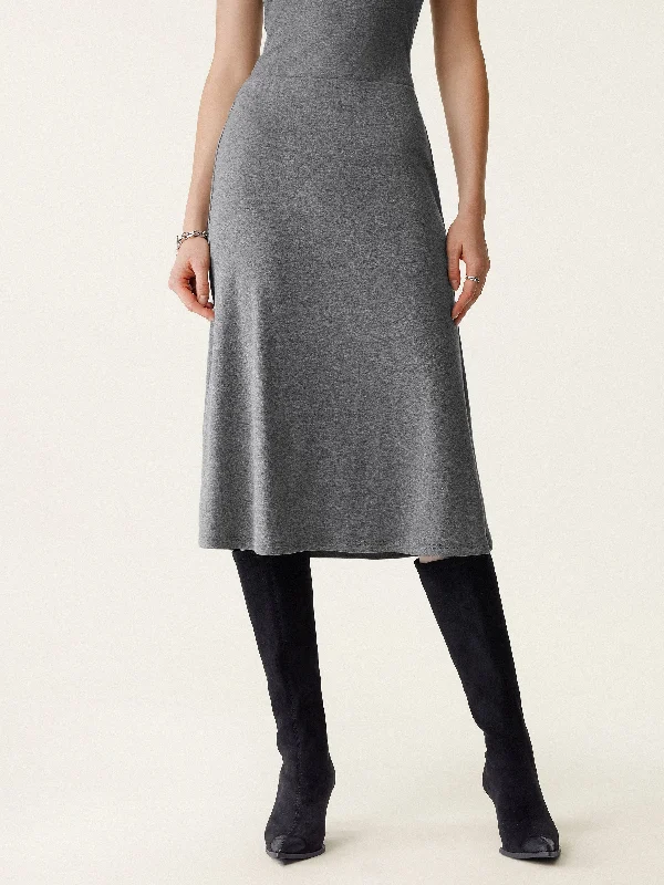 Women's Jodhpurs with Peter Pan CollarSoft Thermal Pull-On Midi Skirt