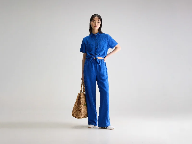 Women's Jumpsuits with Boat NeckPedra short-sleeve jumpsuit (251 / W / LAZULI)