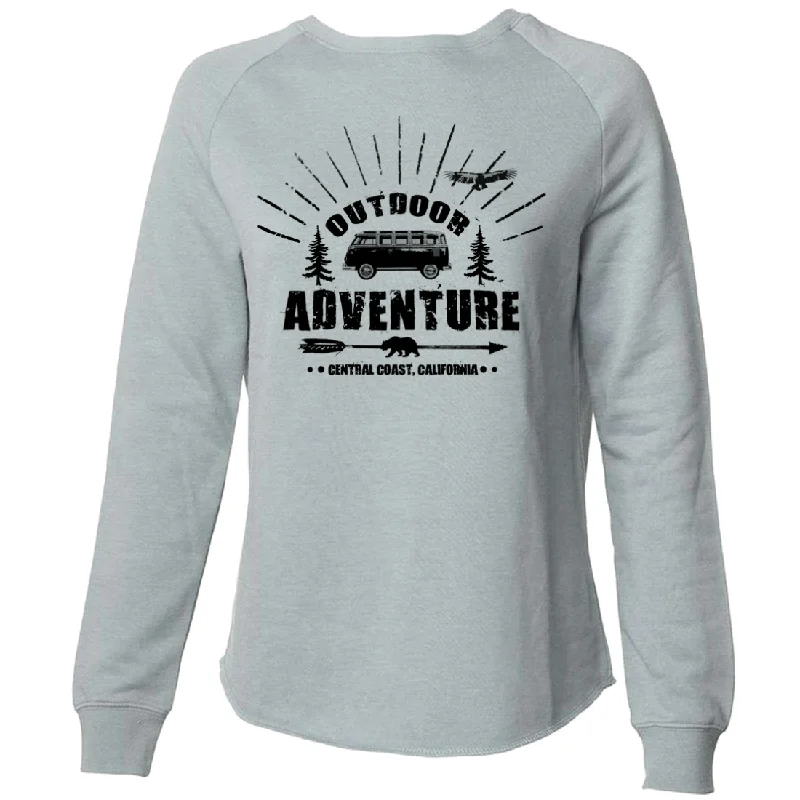 Women's Hooded Sweatshirts with Fitted SleevesCalifornia Outdoor Adventure Super Soft Crewneck Sweater