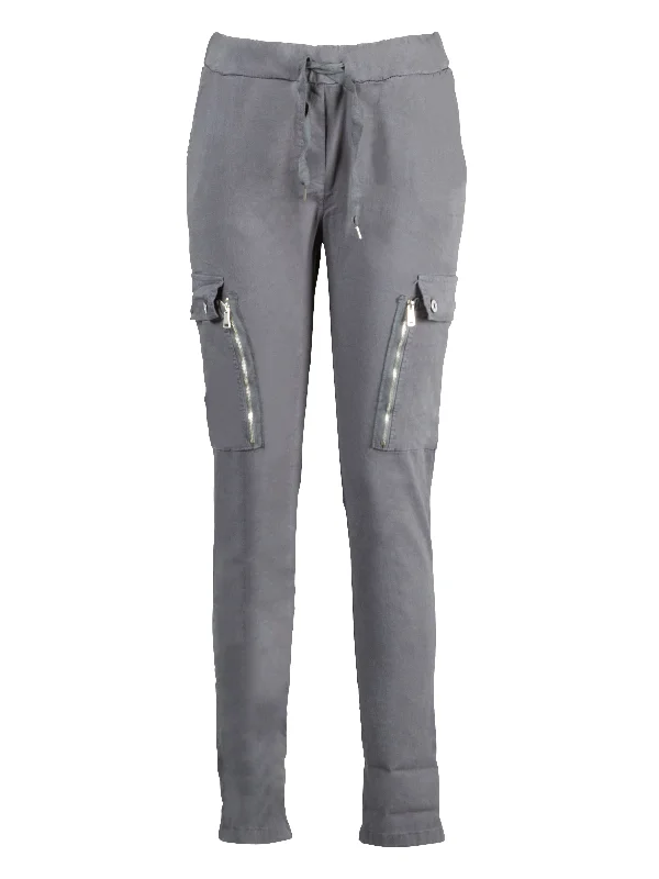 Women's Jodhpurs with Sweetheart CollarCARMEN cargo trousers - dark grey