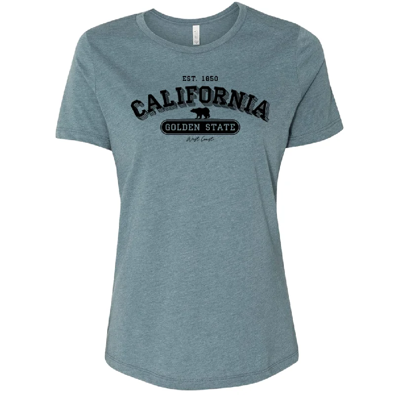 Women's Hooded Sweatshirts with Polyester LiningCalifornia Golden State 1850 Women's Relaxed Jersey Tee