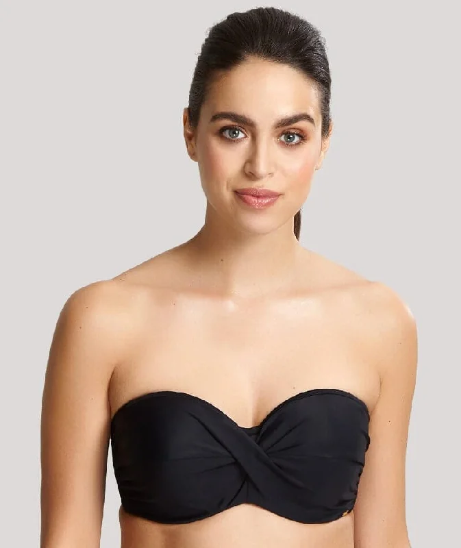 Panache Swimwear Anya Riva Twist Bandeau Underwired Bikini - Black