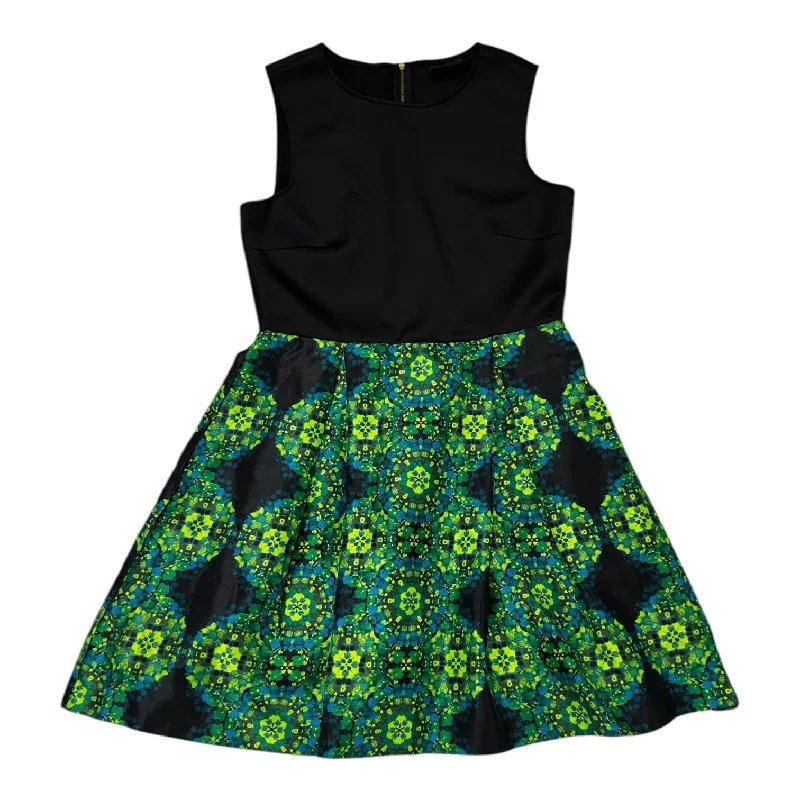 Women's Lapel Collar DressesDress Party Midi By Just Taylor In Black & Green, Size: L