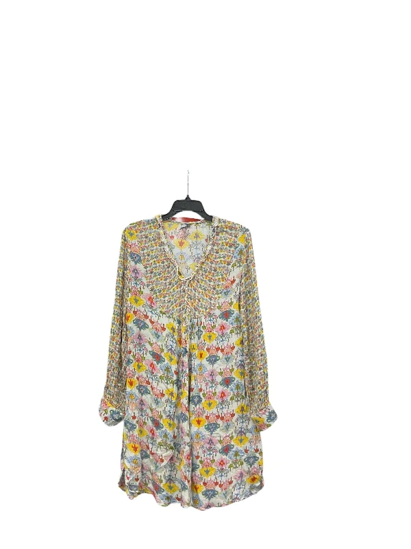 Women's Shawl Collar DressesDress Casual Midi By Blank London In Rainbow Print, Size: L