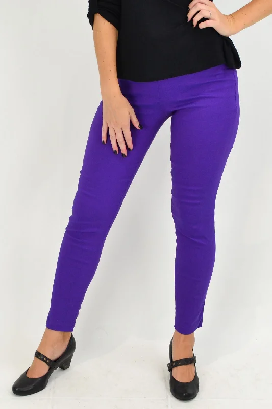 Women's Jodhpurs with Peter Pan CollarClassic Purple Pencil Leg Pants