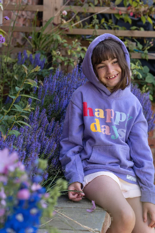 Women's Hooded Sweatshirts with Floral LiningKID: Happy Days Lavender Hoodie