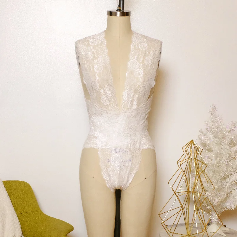 seamless lace boyshortsWhite Lace Bodysuit