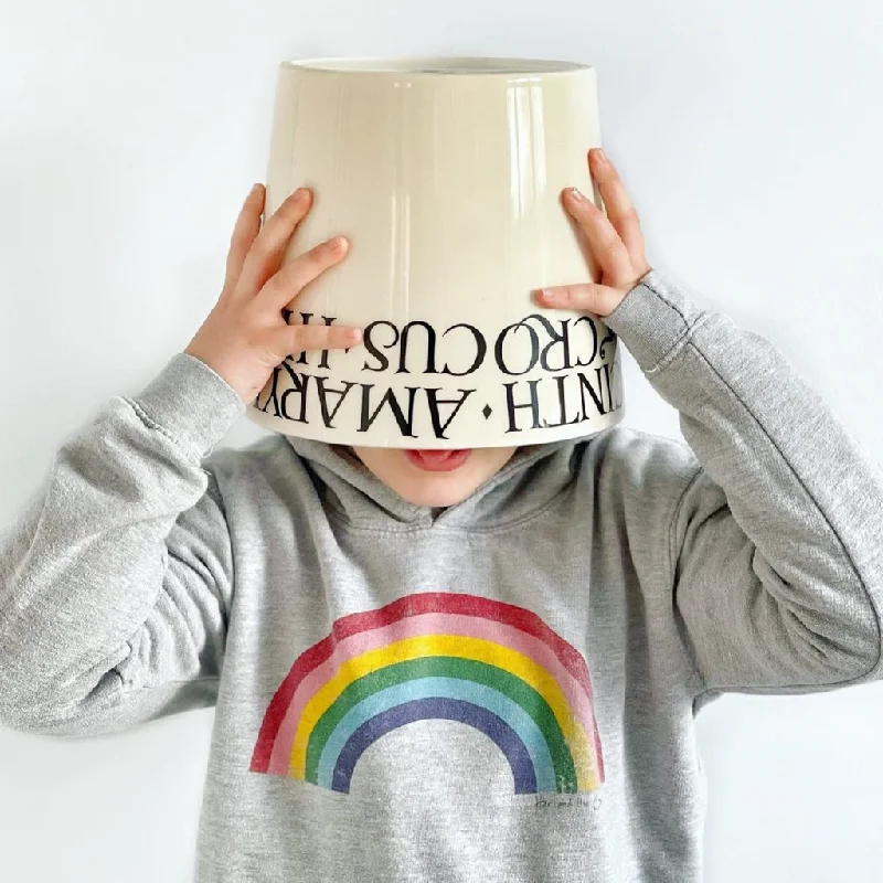 Women's Hooded Sweatshirts with Drawstring WaistKID: Grey Rainbow Hoodie