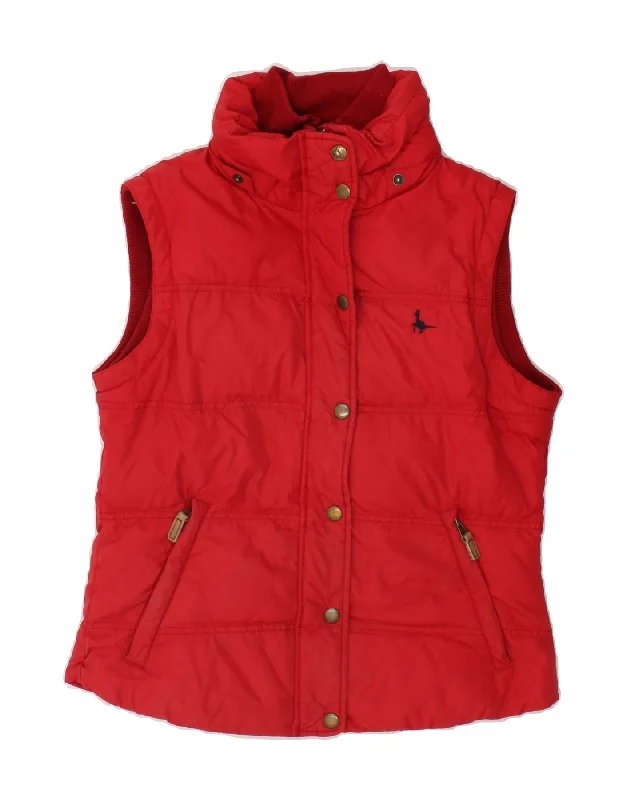 Women's Coats with Fur Trimmed CollarJACK WILLS Womens Padded Gilet UK 10 Small Red Nylon