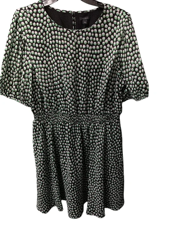 Women's Bell-Sleeve DressesDress Casual Midi By Ann Taylor In Black & Green, Size: 16