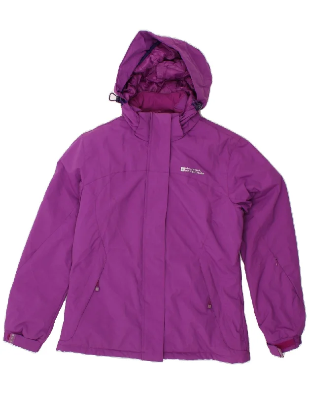 Women's Coats with Fur Trimmed ZipperMOUNTAIN WAREHOUSE Womens Hooded Windbreaker Jacket UK 8 Small Purple