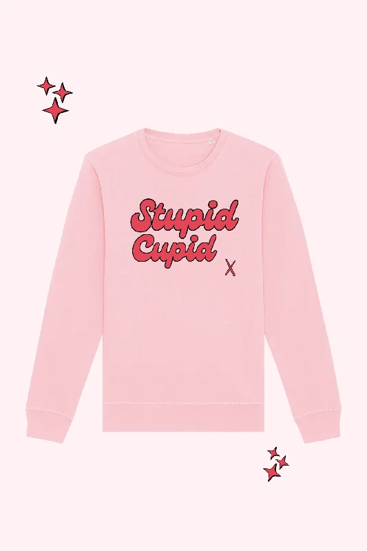 Women's Hooded Sweatshirts with Cozy FabricStupid Cupid Pink Sweatshirt