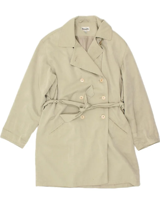 Women's Coats with Fur Trimmed ZipperVINTAGE Womens Trench Coat UK 16 Large Beige Polyester