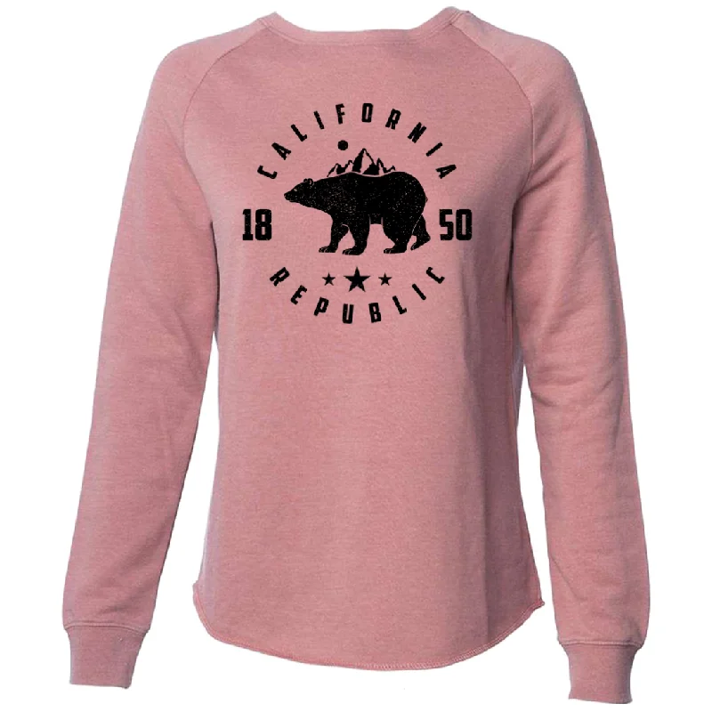 Women's Hooded Sweatshirts with Geometric LiningCalifornia Republic Mountains Super Soft Crewneck Sweater