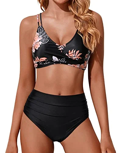 Women High Waisted Bikini Set Two Piece Swimsuits Push up Wrap Bathing Suit